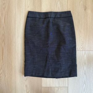 Ann Taylor Dark Gray Textured Pencil Skirt